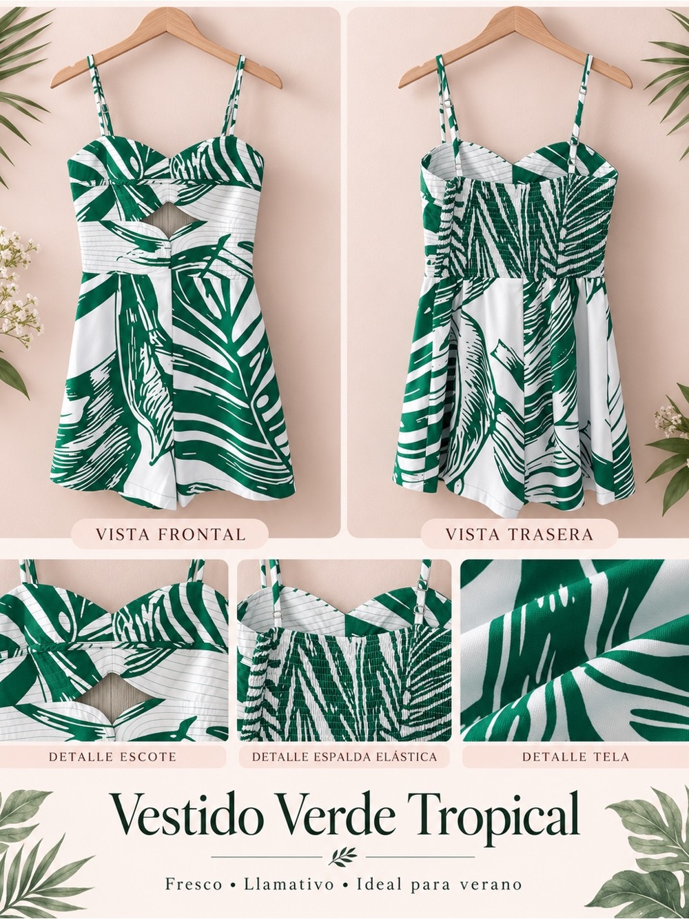 Women’s Tropical Green Print Sundress by